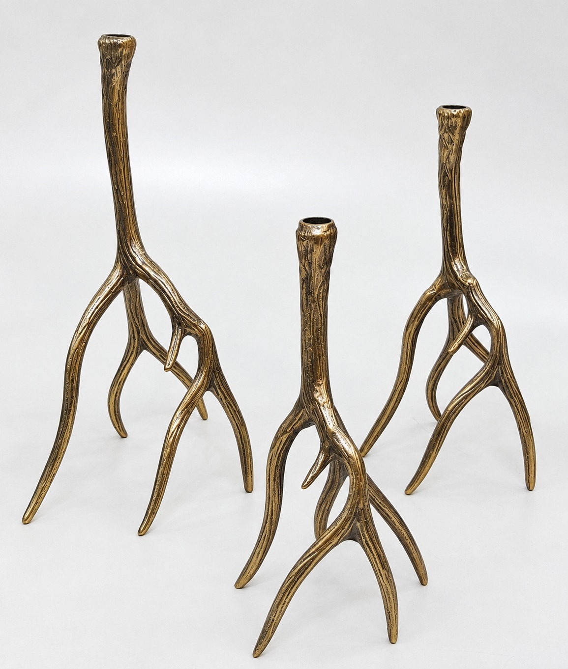 Brass Antler Candle Holders