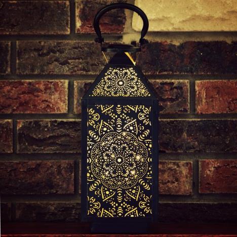 Black Metal Mandala Lantern