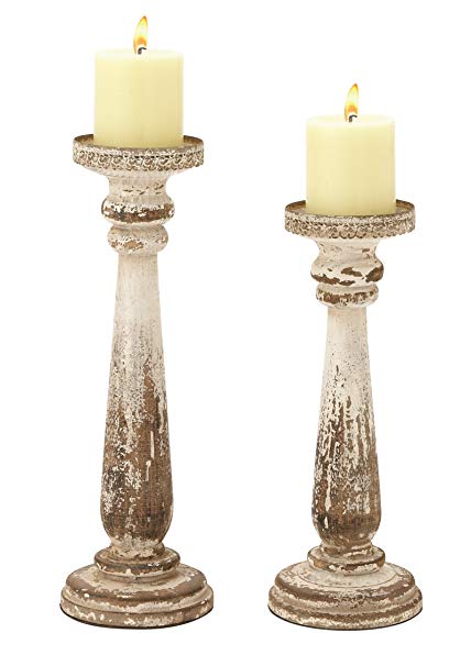 Distressed Wooden Candle Holders