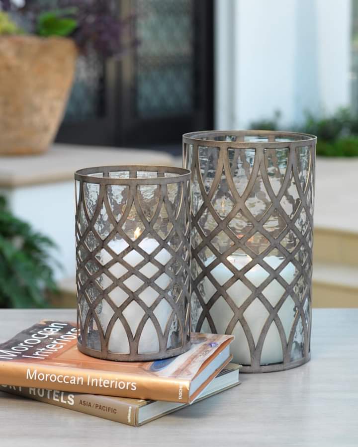 Geometric Iron Candle Holders