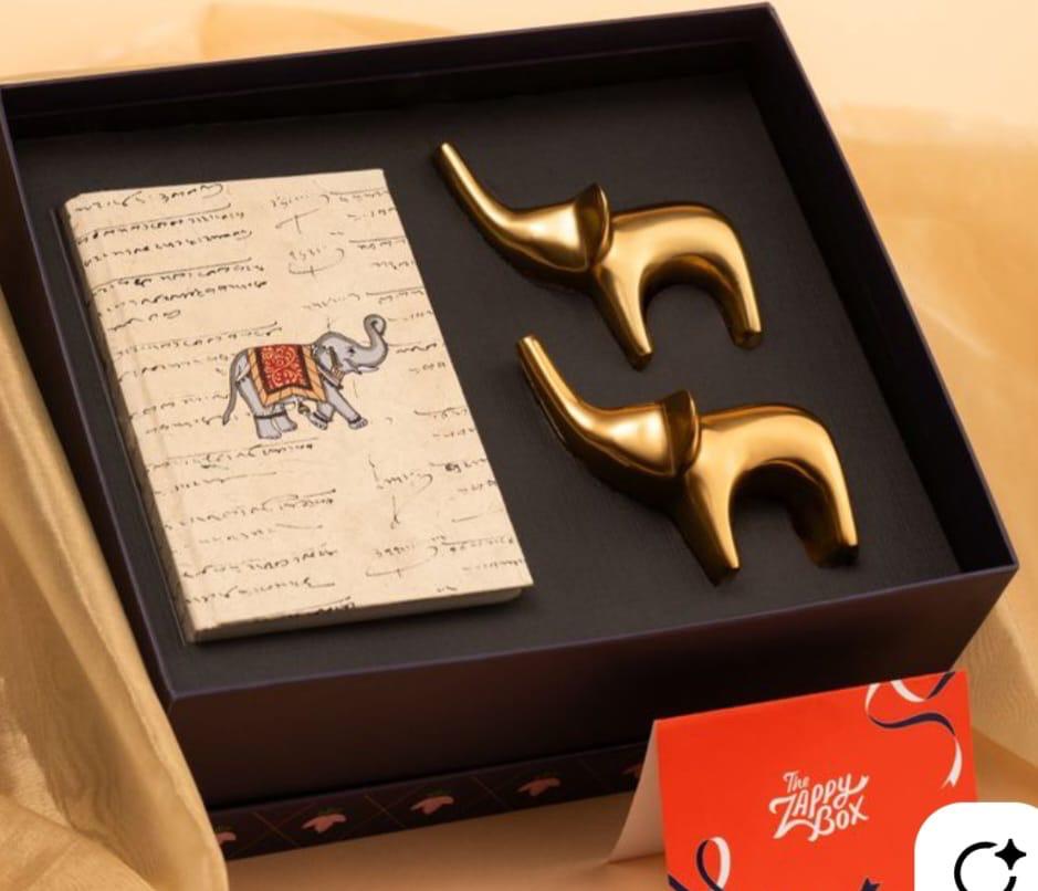 Gold Elephant Bookends Set