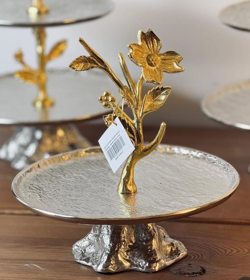 Gold Floral Cake Stand