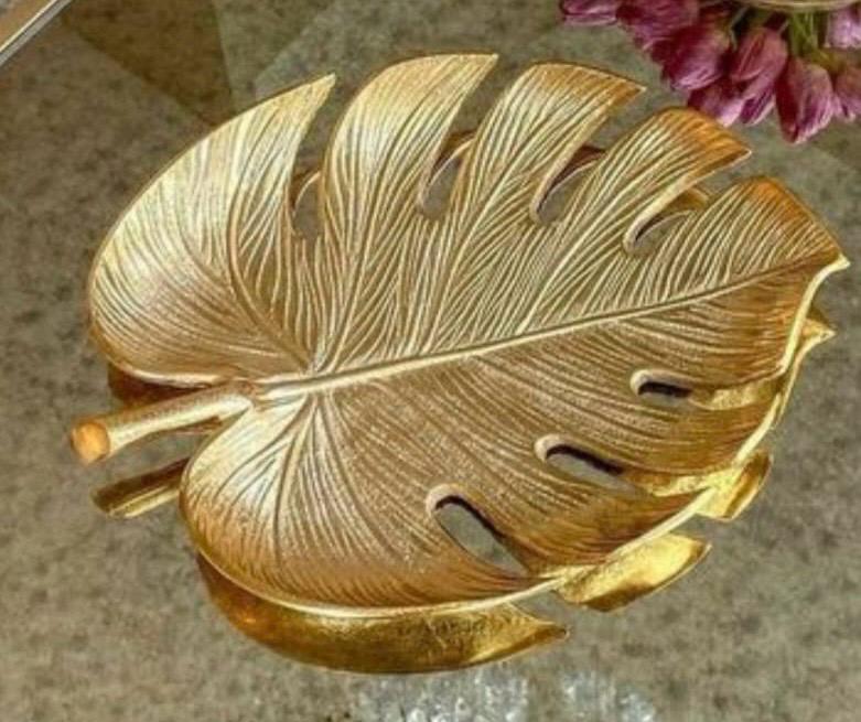 Gold Monstera Leaf Tray