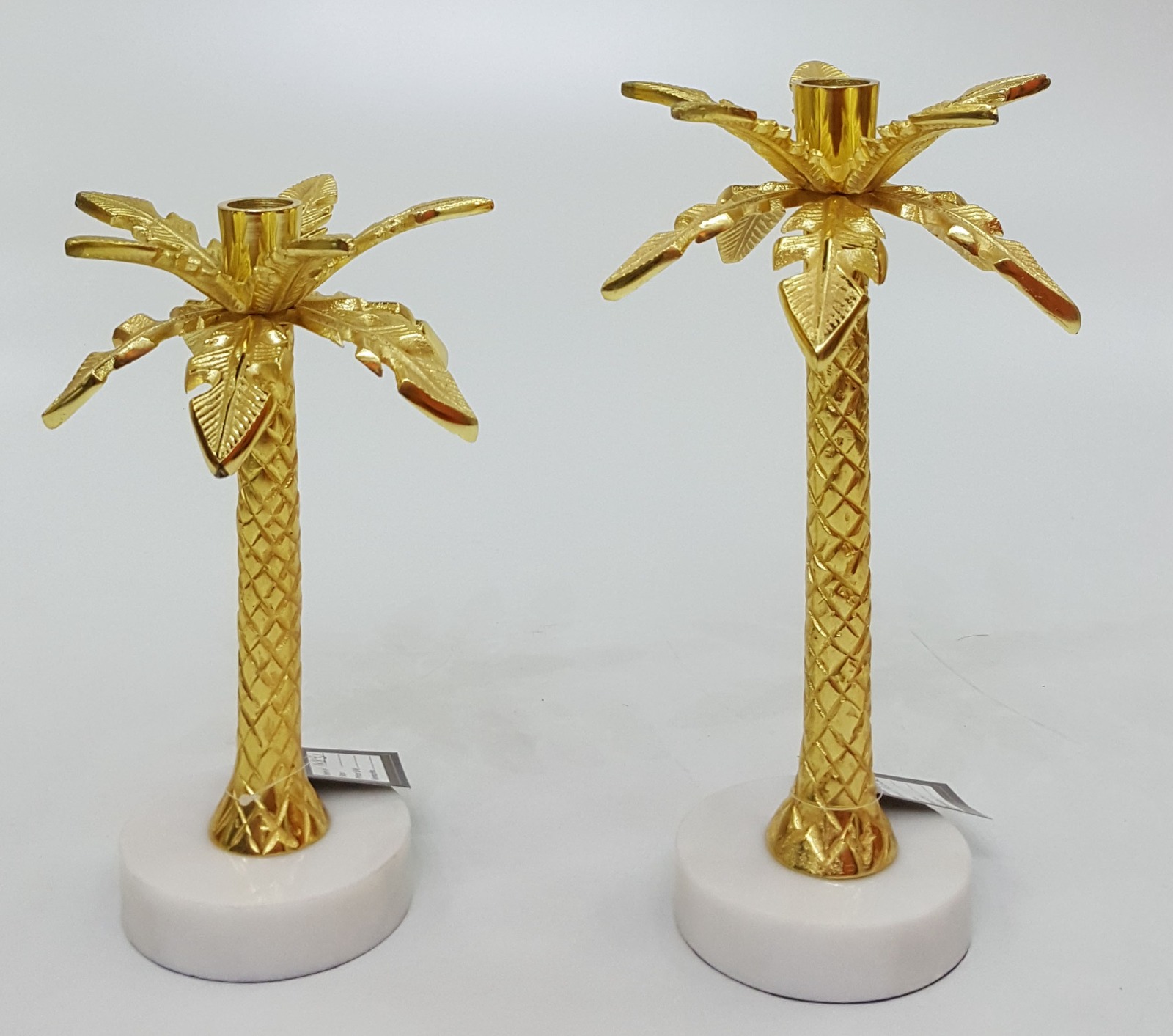 Gold Palm Tree Candle Holders