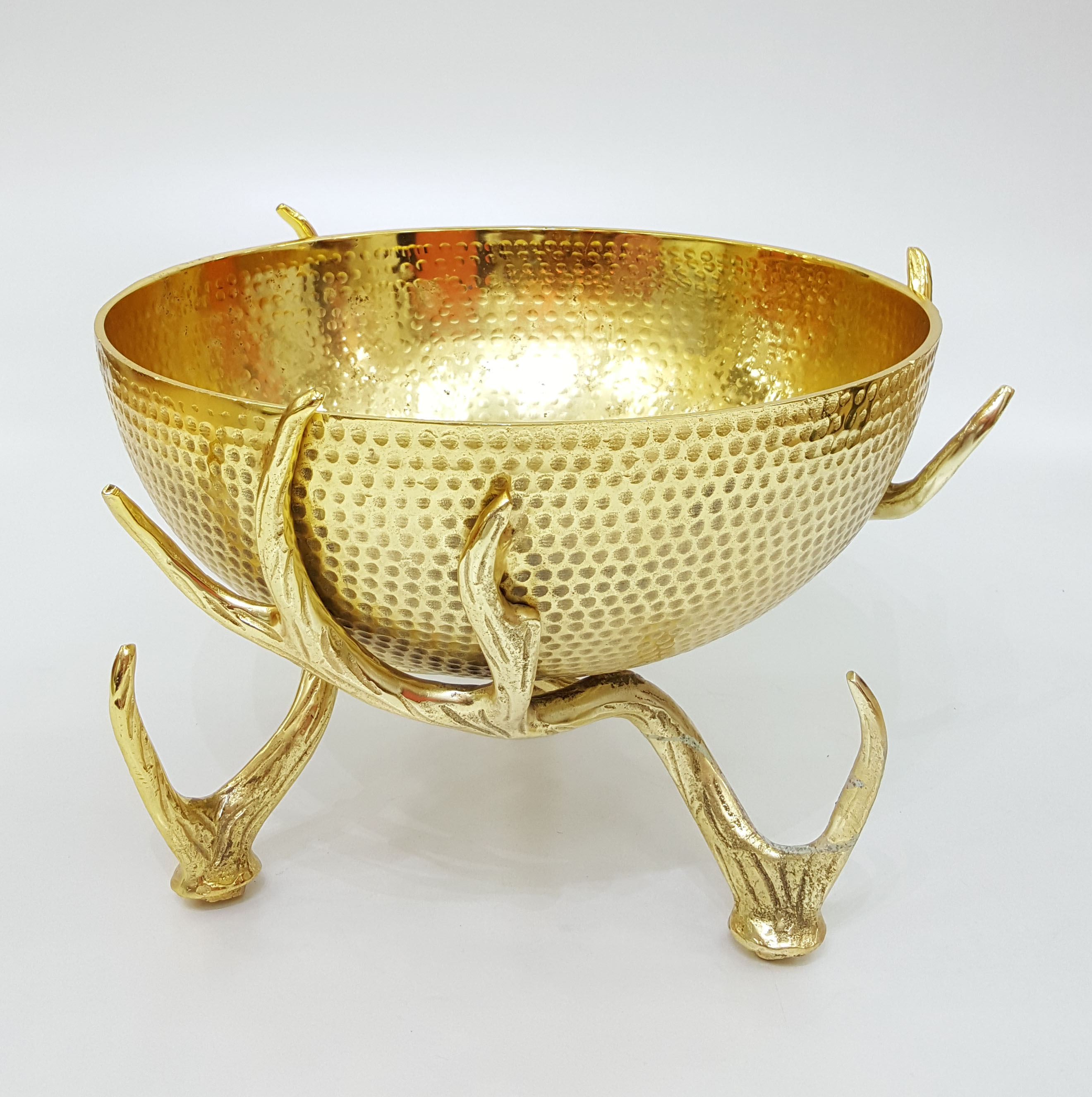 Hammered Brass Antler Bowl
