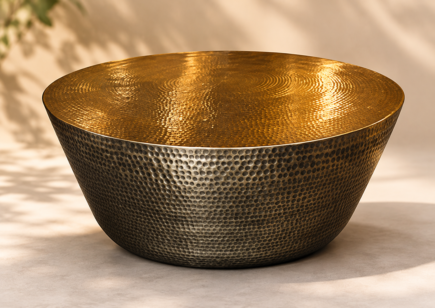 Hammered Brass Coffee Table