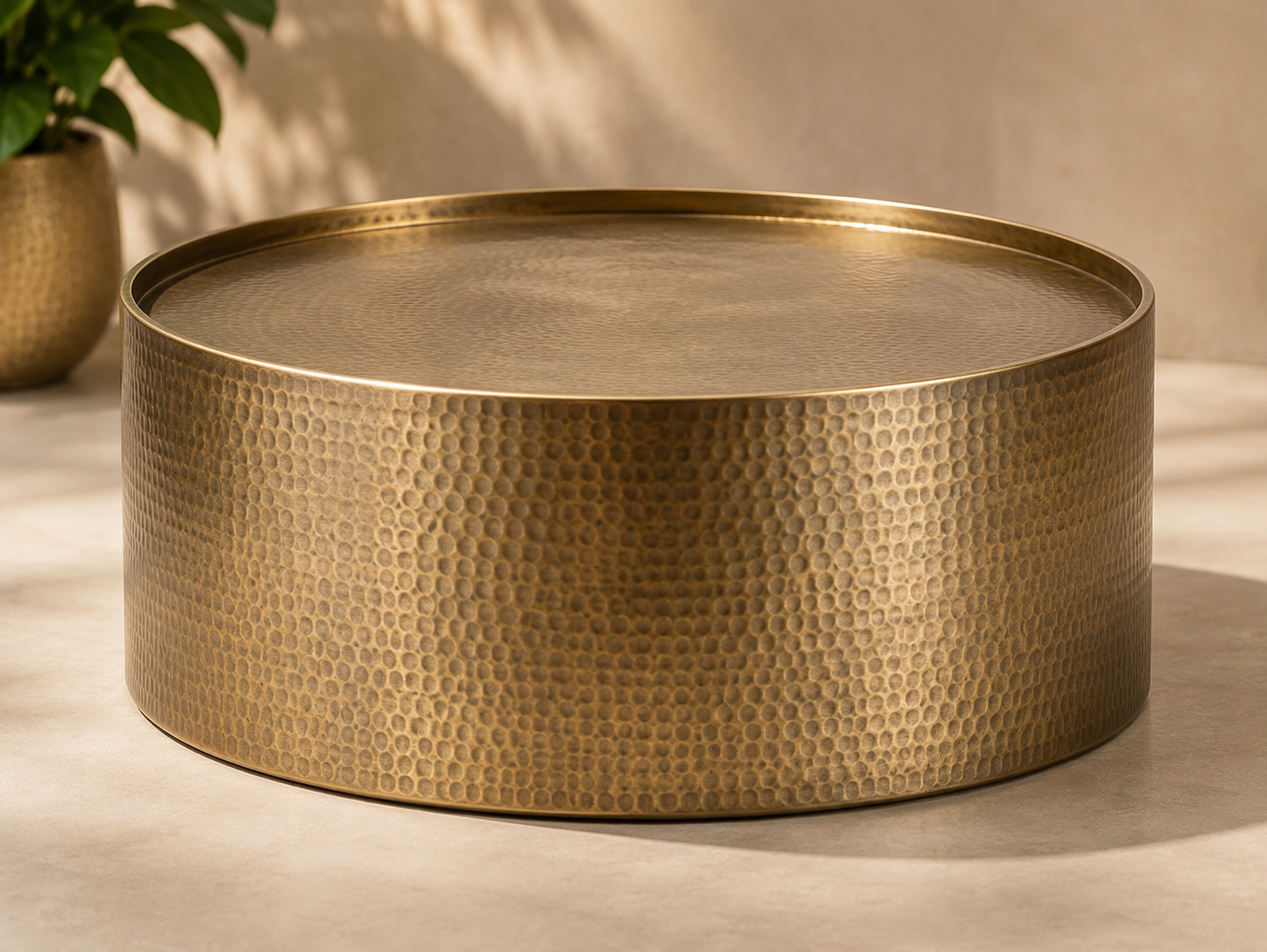 Hammered Brass Coffee Table