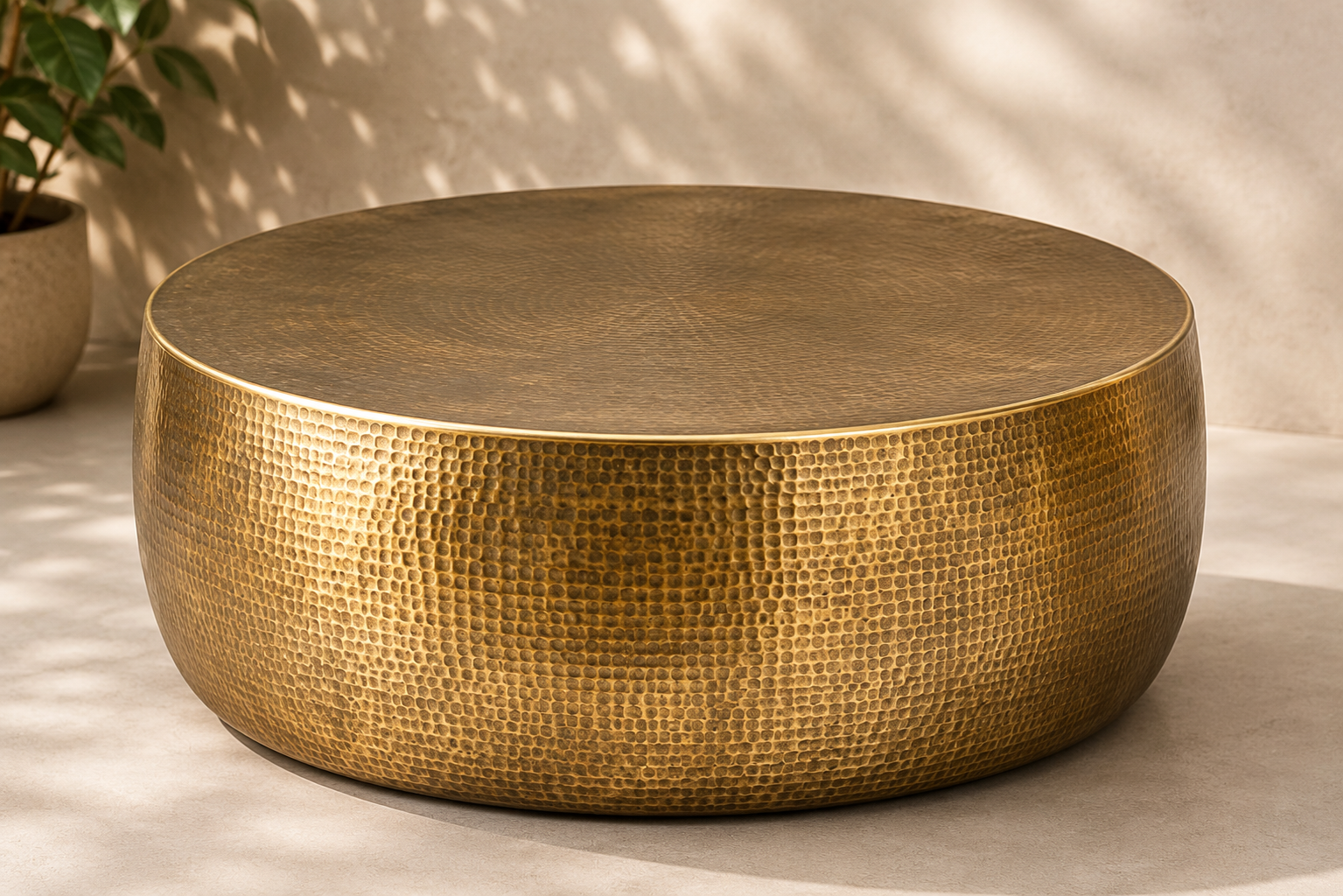 Hammered Brass Coffee Table