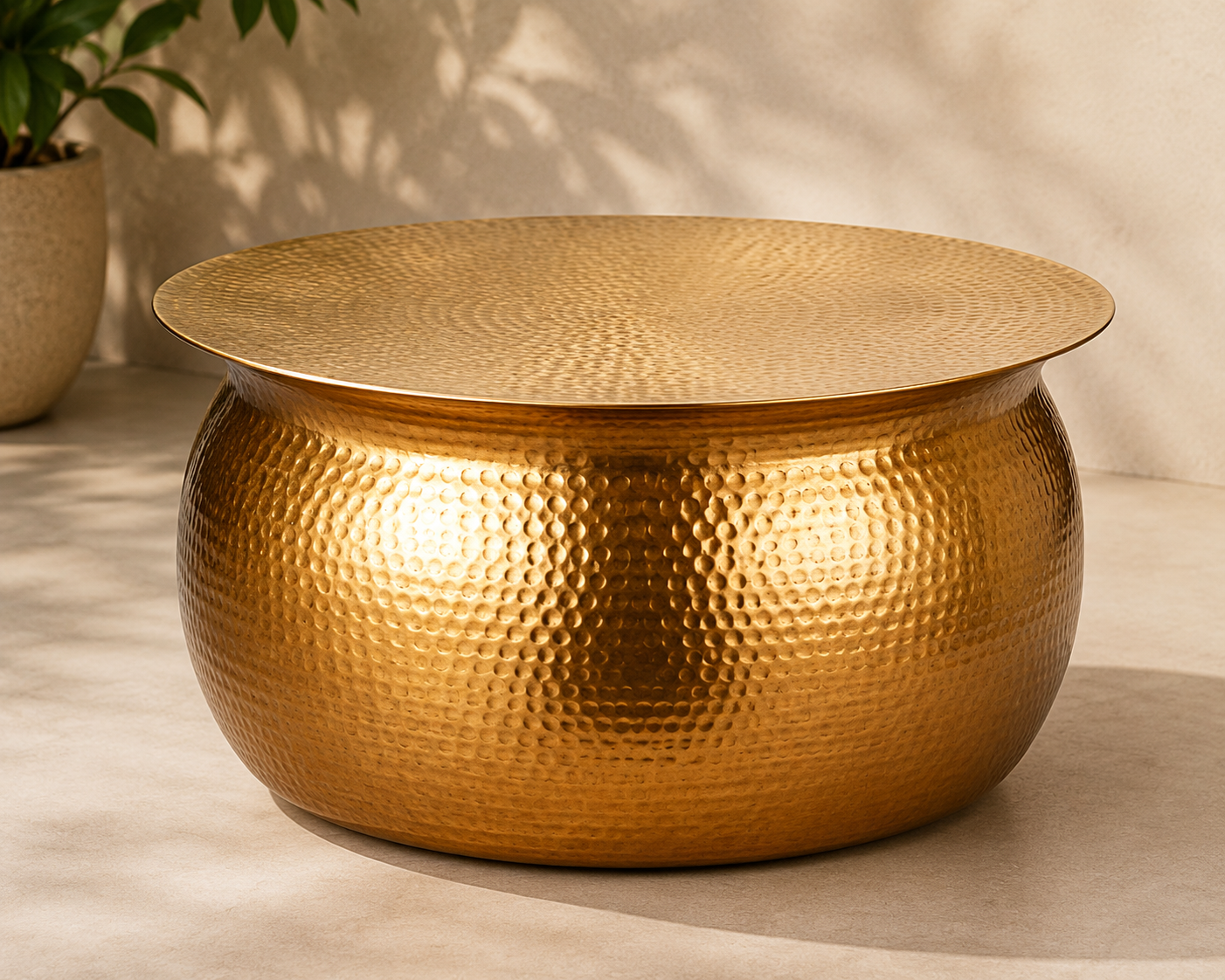 Hammered Brass Coffee Table