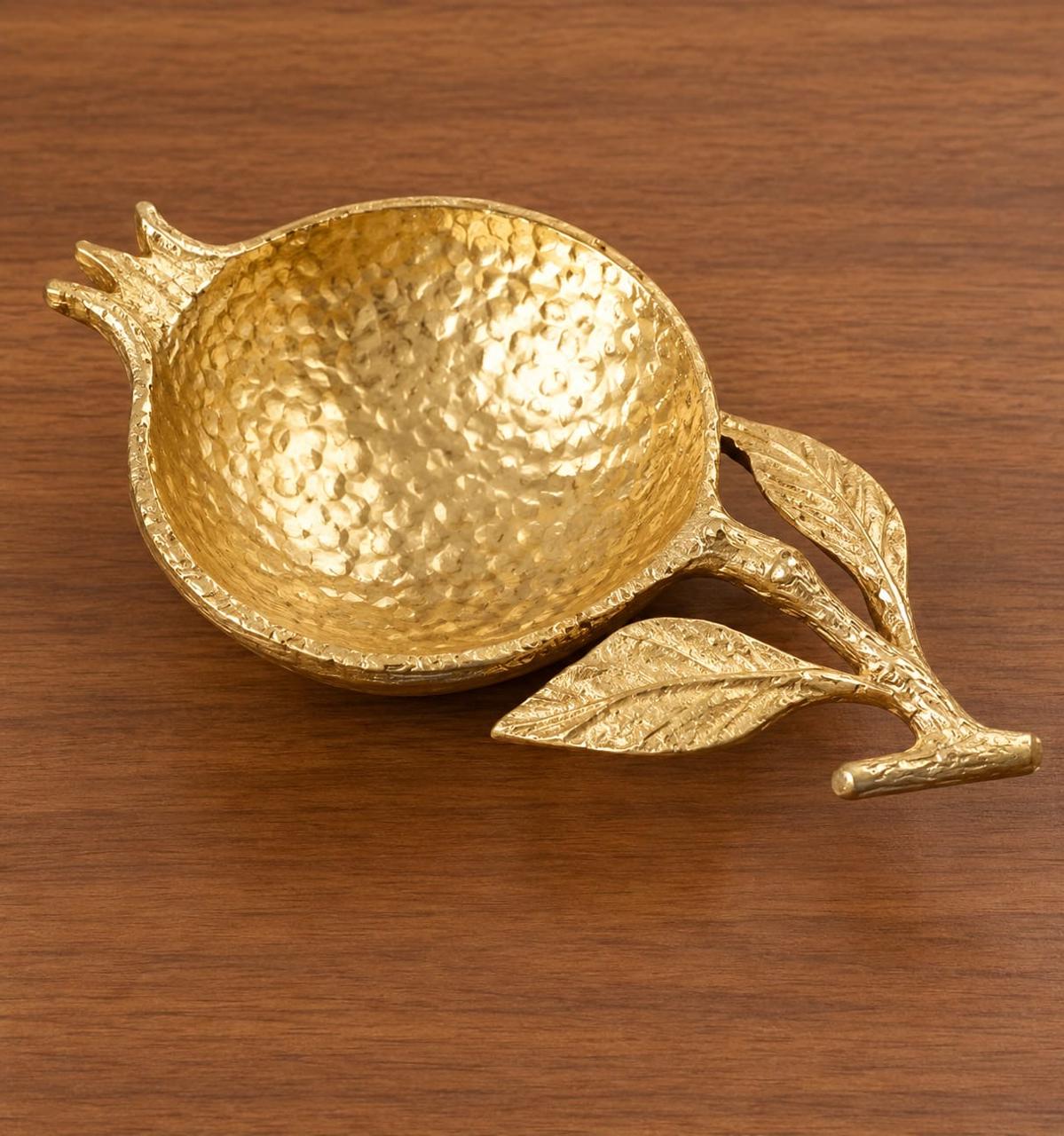 Hammered Brass Leaf Bowl