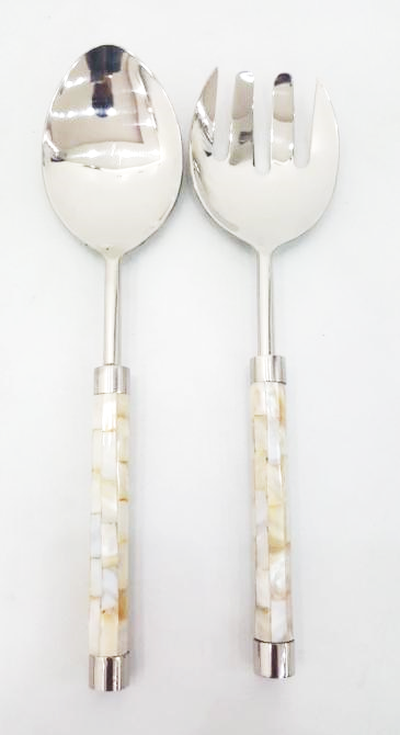 Mother-of-Pearl Handle Salad Servers – Pair