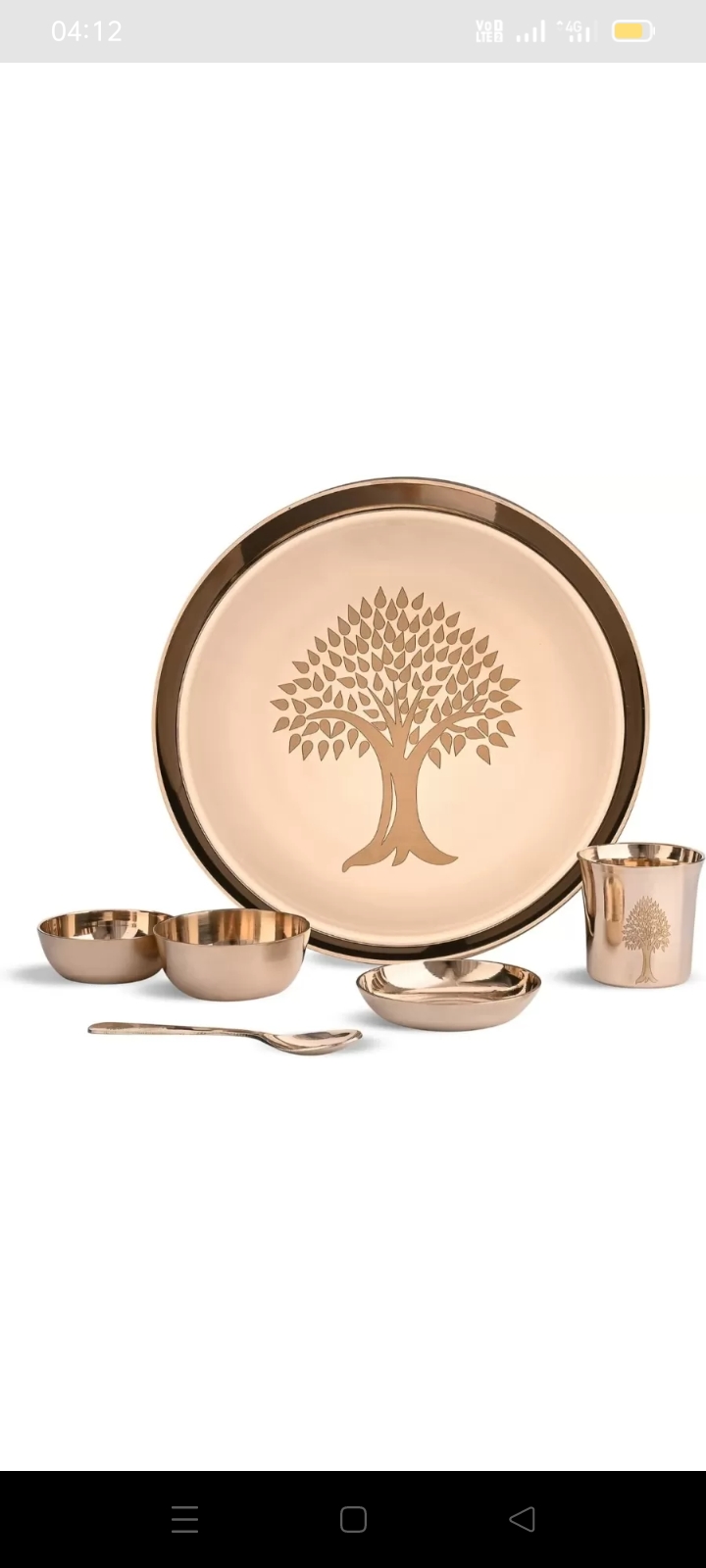 Bronze Tree of Life Thali Dining Set
