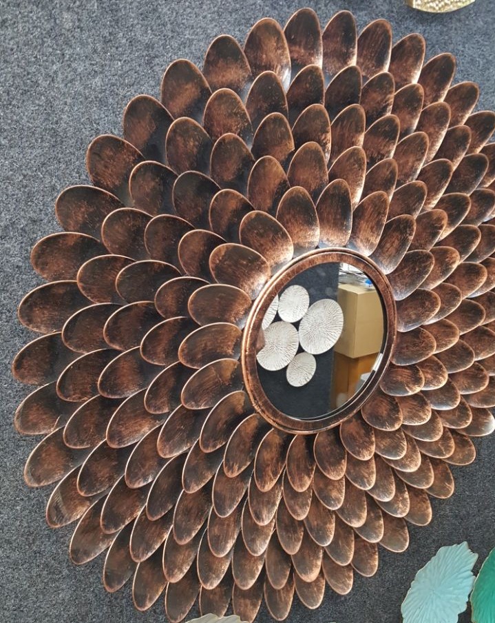 Copper Dahlia Wall Mirror