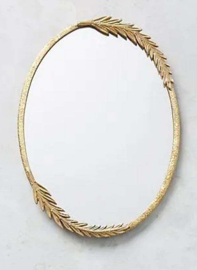 Gold Olive Oval Mirror