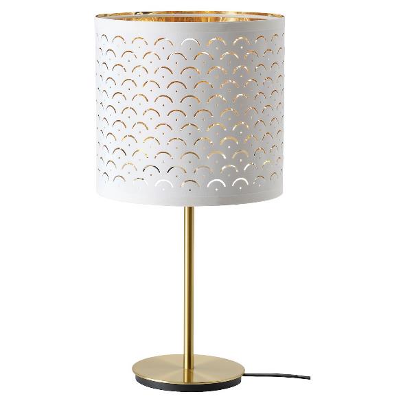 Nickel & Wood Bracket Table Lamp