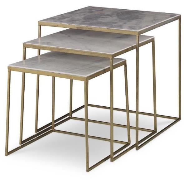 2-Tier Glass & Gold Side Table