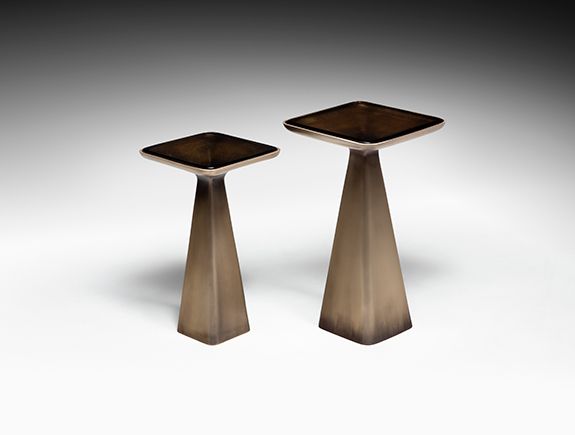 2-Tier Round Side Table – Marble & Gold