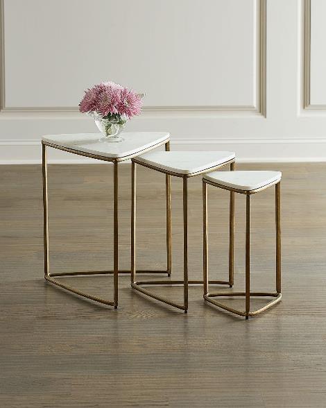 Geometric Open-Frame Side Table – Gold