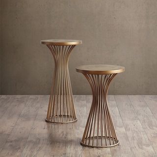 Wire-Frame Hourglass Side Tables – Set of 2