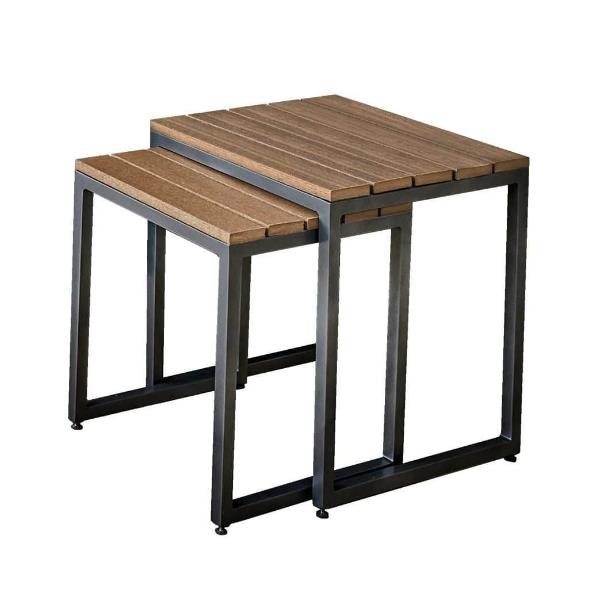 Marble-Top Antique Brass Frame Nesting Set