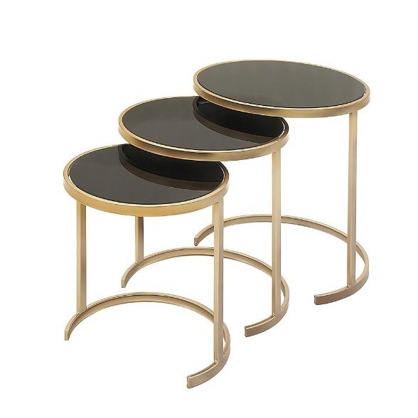 Round Accent Side Table – Gold