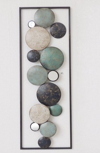 Multi-Patina Circle Disc Vertical Wall Art