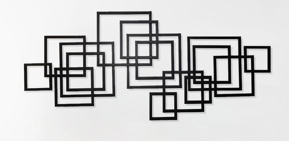 Overlapping Squares Geometric Wall Art