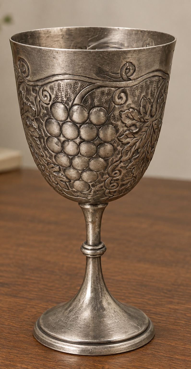 Ornate Silver Chalice Goblet