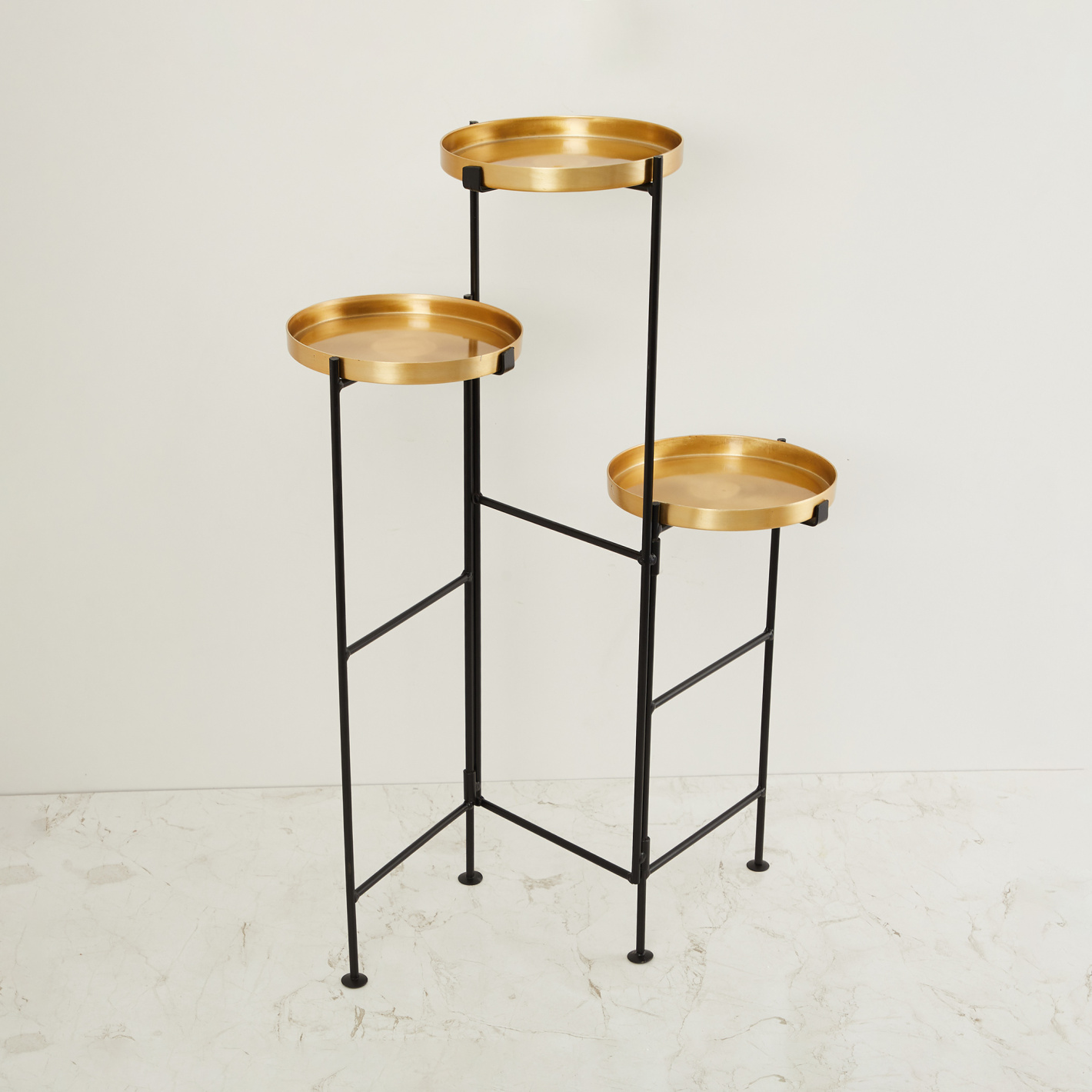 3-Tier Gold Disc Plant Stand