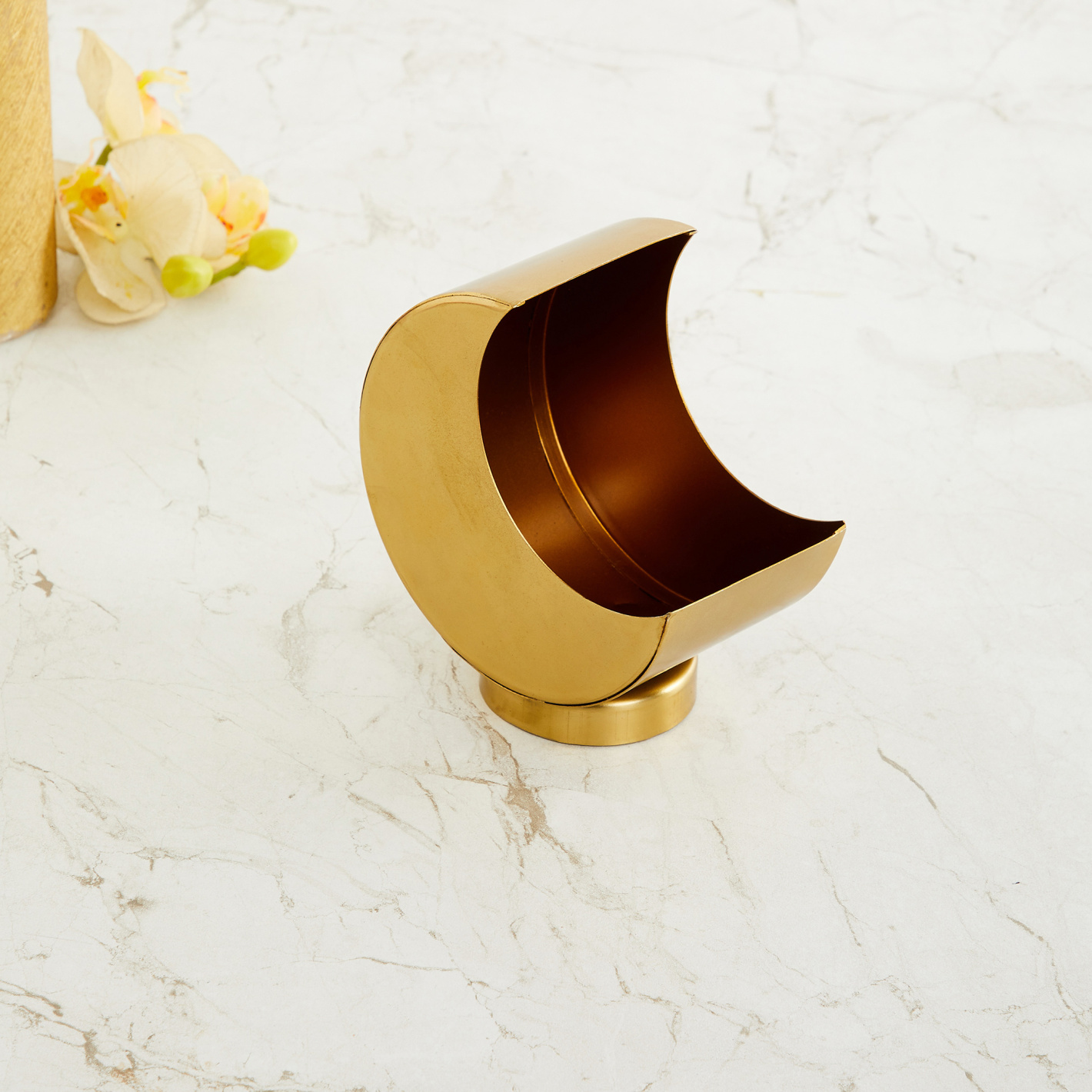 Gold Crescent Moon Shaped Planter