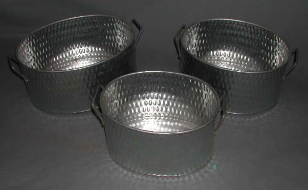 Silver Hammered Tub Planter