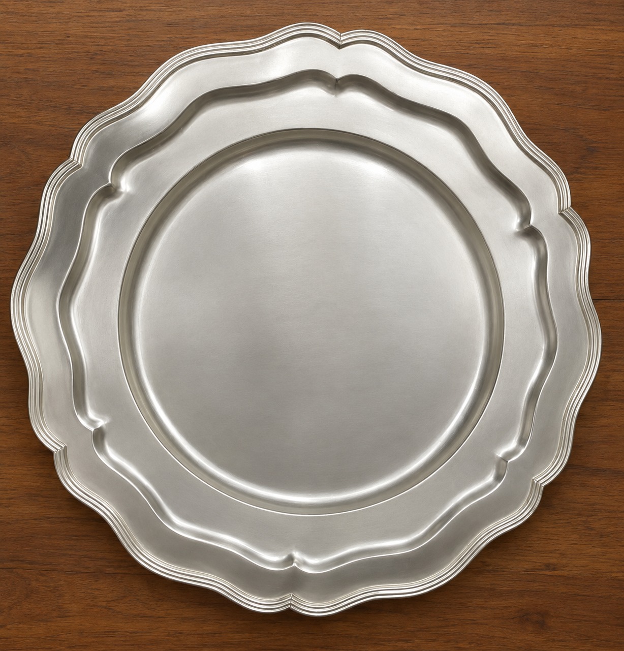 Scalloped Silver Charger Plate