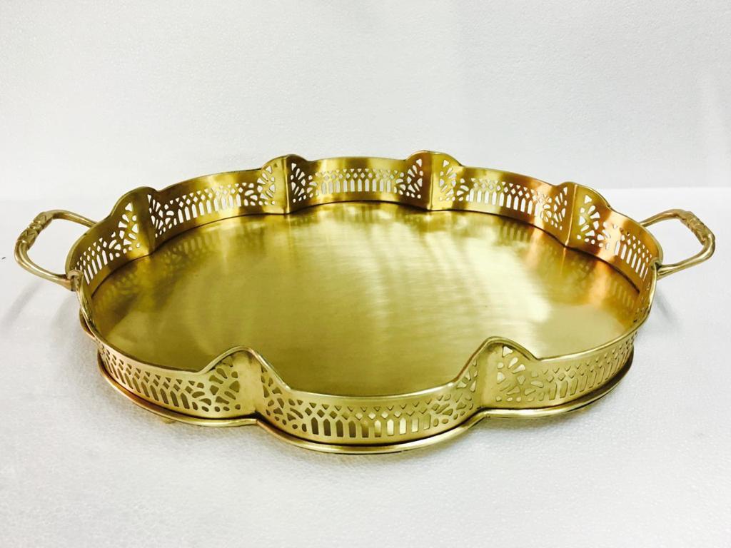Ornate Brass Round Tray