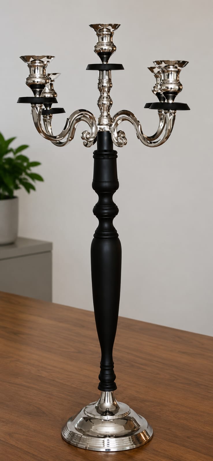 Silver and Black Candelabra