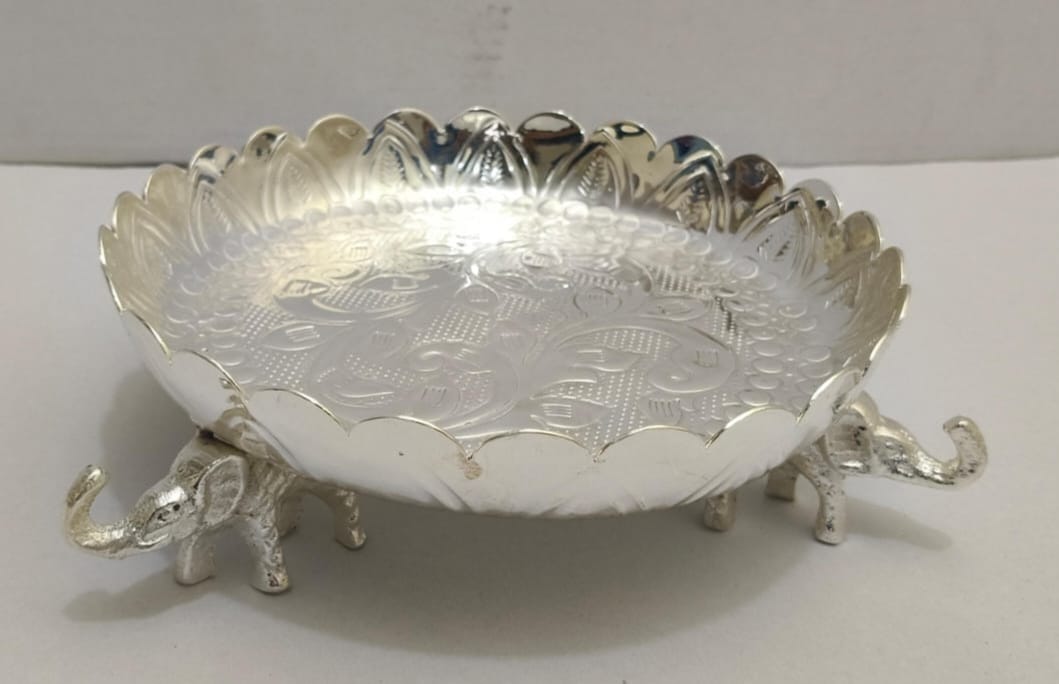 Silver Elephant Decorative Tray
