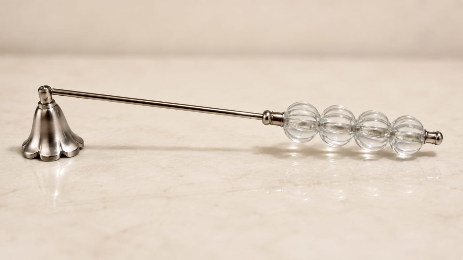 Silver Glass Candle Snuffer