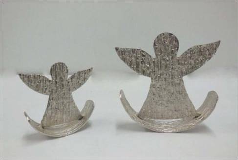 Textured Silver Angel Figurines