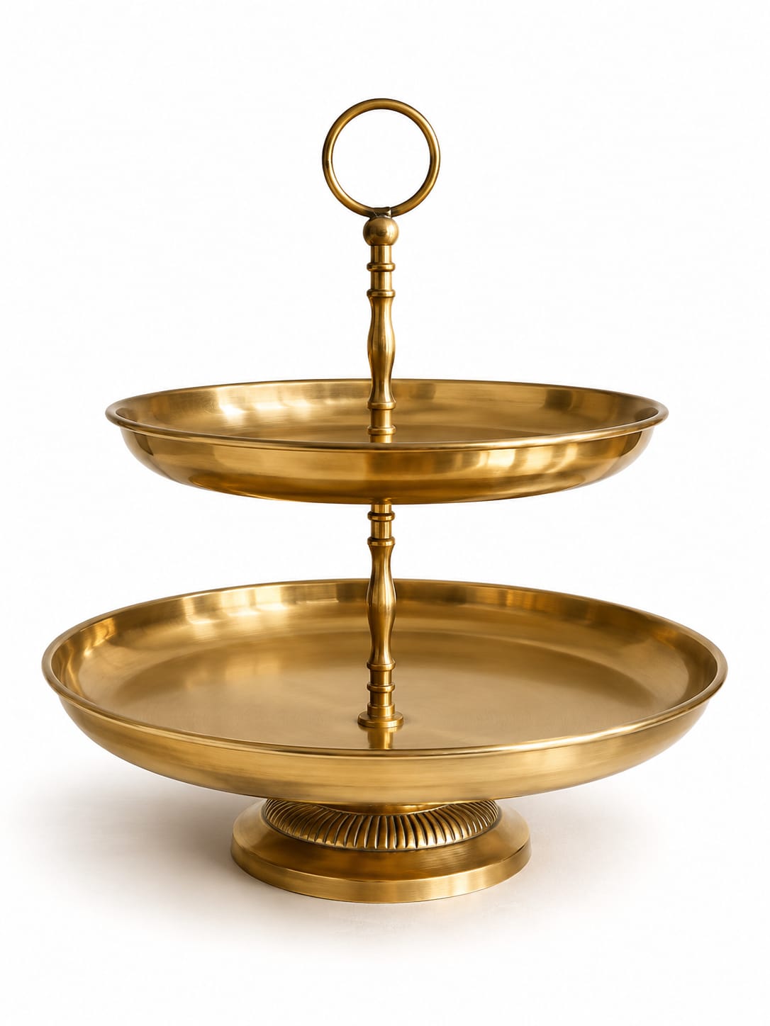 Two-Tier Brass Cake Stand
