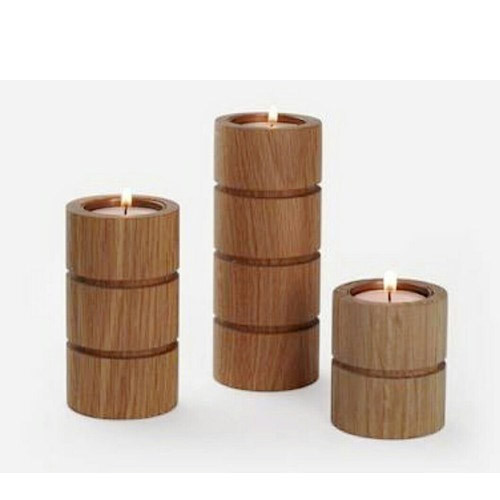 Wooden Cylinder Candle Holders