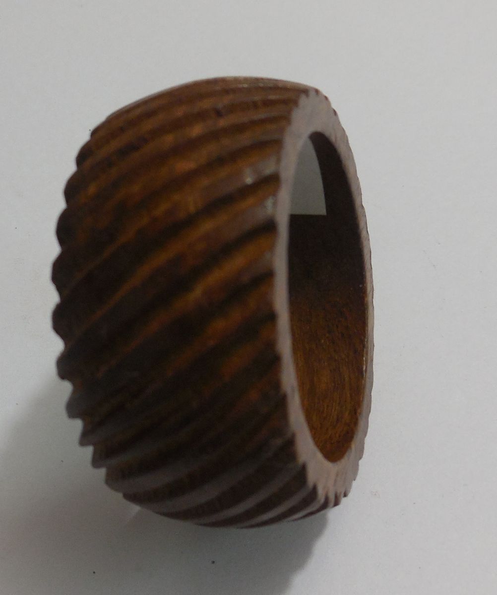 Wooden Ribbed Napkin Ring