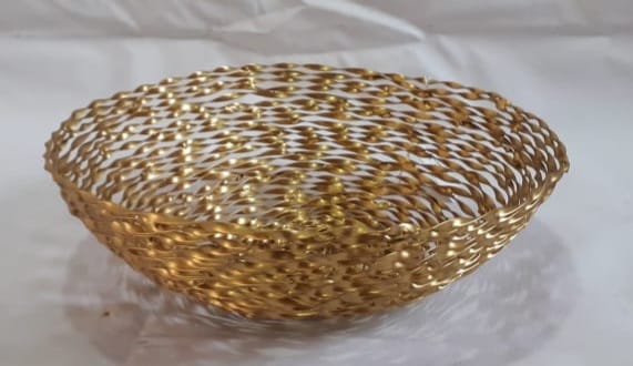 Woven Brass Decorative Bowl